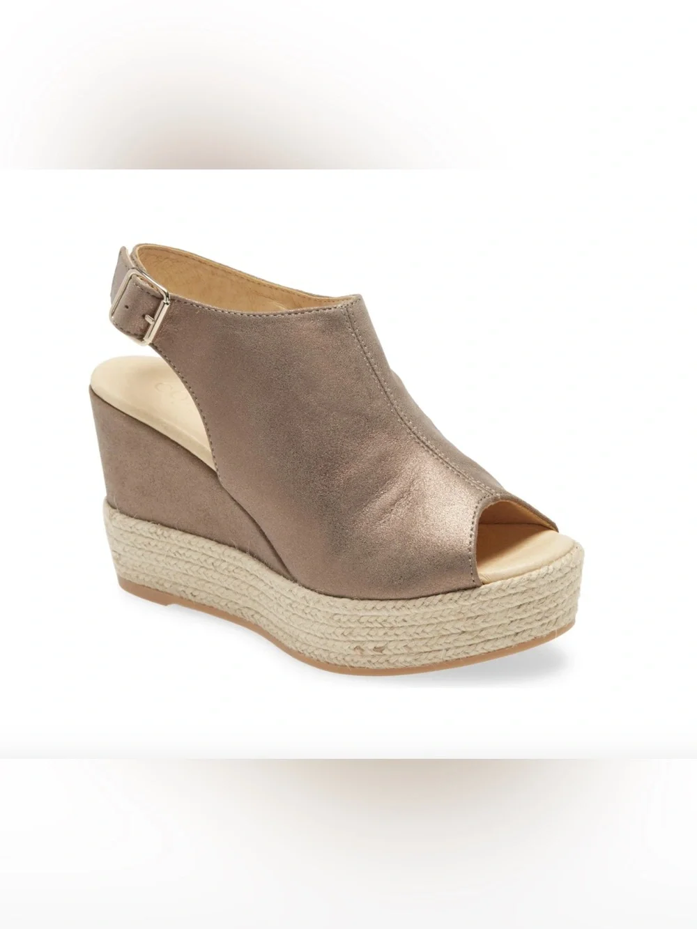 Cordani Stacked Sole Wedge in Metallic Leather, size 38